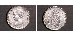 2 Peseta Kingdom of Spain (1874 - 1931) Plata Alfonso XIII of Spain (1886 - 1941)