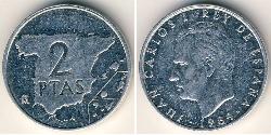 2 Peseta Regno di Spagna (1976 - ) Rame/Nichel Juan Carlos I (1938 - )