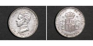 2 Peseta Kingdom of Spain (1874 - 1931) Silver Alfonso XIII of Spain (1886 - 1941)