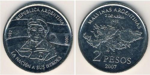 2 Peso Argentinien (1861 - ) Kupfer/Nickel 
