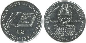 2 Peso Argentina (1861 - ) Nichel 