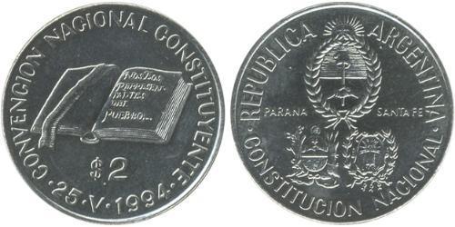 2 Peso Argentina (1861 - ) Nichel 