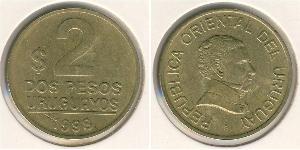 2 Peso 乌拉圭 黃銅 