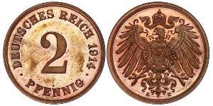 2 Pfennig Alemania Bronce 