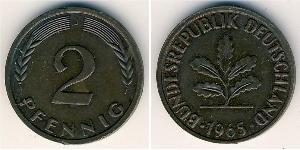 2 Pfennig Alemania Occidental (1949-1990) Bronce 