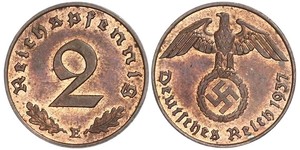 2 Pfennig Nazi Germany (1933-1945) Bronze 