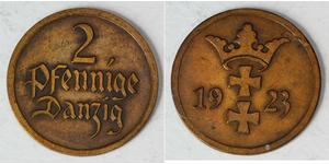 2 Pfennig Poland / Gdansk (1920-1939) Bronze 