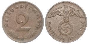 2 Pfennig Troisième Reich (1933-1945) Bronze 