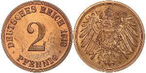 2 Pfennig Germania Bronzo 