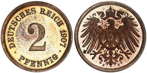 2 Pfennig Germania Bronzo 