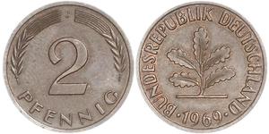 2 Pfennig Germania Ovest (1949-1990) Bronzo 