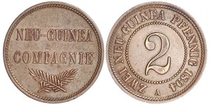 2 Pfennig Nueva Guinea / Imperio alemán (1871-1918) Cobre 
