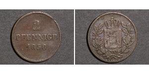 2 Pfennig Kingdom of Bavaria (1806 - 1918) Copper Ludwig I of Bavaria (1786 – 1868)