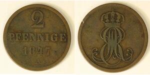 2 Pfennig States of Germany Copper 