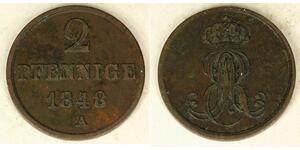 2 Pfennig States of Germany Copper 