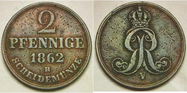 2 Pfennig States of Germany Copper 