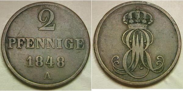 2 Pfennig States of Germany Copper 