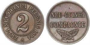 2 Pfennig Empire allemand (1871-1918) / Nouvelle-Guinée Cuivre 