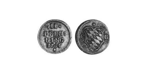 2 Pfennig Électorat de Bavière (1623 - 1806) Cuivre Maximilien III Joseph de Bavière(1727 – 1777)