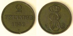 2 Pfennig States of Germany Kupfer 