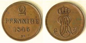 2 Pfennig States of Germany Kupfer 