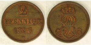 2 Pfennig States of Germany Kupfer 