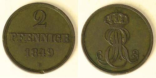 2 Pfennig States of Germany Kupfer 