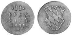 2 Pfennig Elettorato di Baviera (1623 - 1806) Rame 