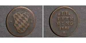 2 Pfennig Elettorato di Baviera (1623 - 1806) Rame Massimiliano III di Baviera(1727 – 1777)