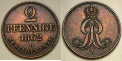 2 Pfennig Stati federali della Germania Rame 