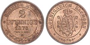 2 Pfennig Royaume de Saxe (1806 - 1918)  
