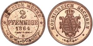 2 Pfennig Royaume de Saxe (1806 - 1918)  