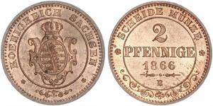 2 Pfennig Royaume de Saxe (1806 - 1918)  