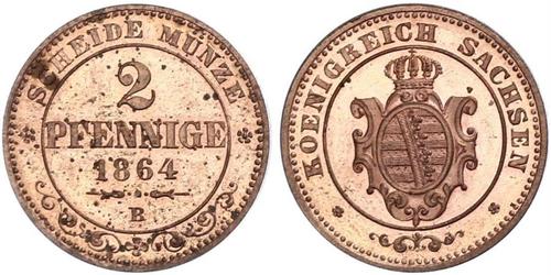 2 Pfennig Royaume de Saxe (1806 - 1918)  