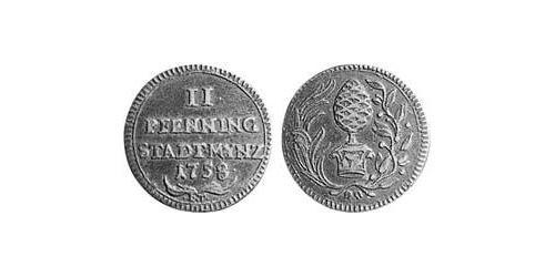 2 Pfennig 奥格斯堡 (1276 - 1803 Augsburg) 銅 