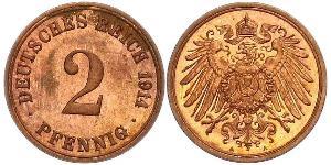 2 Pfennig 德国 青铜 
