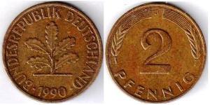 2 Pfennig 西德 (1949 - 1990) 青铜 