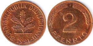 2 Pfennig 西德 (1949 - 1990) 青铜 