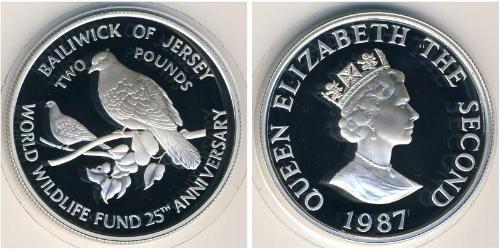 2 Pound Jersey (1066 - ) Argent Elizabeth II (1926-2022)