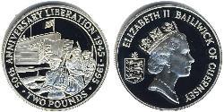 2 Pound Guernsey Argento 