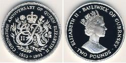 2 Pound Guernsey Argento 