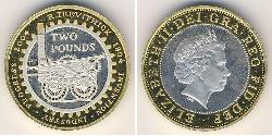 2 Pound Feriind Kiningrik (1922-) Bilame Elizabeth II (1926-2022)