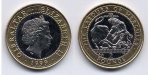 2 Pound Gibraltar Bilame Elizabeth II (1926-2022)