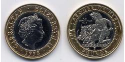 2 Pound Gibraltar (1704 - ) Bilame Elizabeth II (1926-2022)