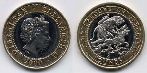2 Pound Gibraltar Bimetal Isabel II (1926-2022)