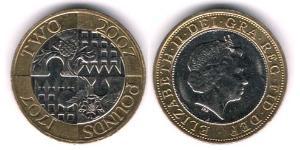 2 Pound Regno Unito (1922-) Bimetal Elisabetta II (1926-2022)