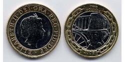 2 Pound Reino Unido (1922-) Bimetal Isabel II (1926-2022)