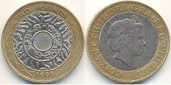 2 Pound Reino Unido (1922-) Bimetal Isabel II (1926-2022)
