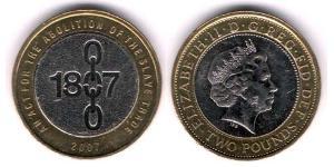 2 Pound Reino Unido (1922-) Bimetal Isabel II (1926-2022)