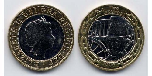 2 Pound United Kingdom (1922-) Bimetal Elizabeth II (1926-2022)